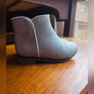 Cat & Jack Glittery Silver Kids Boots